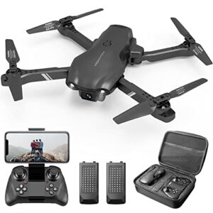 droneeye 4dv13 drone with 1080p hd fpv camera for kids adults, foldable mini rc quadcopter with waypoint, functions,headless mode,altitude hold,gesture selfie,3d flips,beginners toys gifts