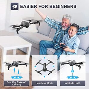 DRONEEYE 4DV13 Drone with 1080P HD FPV Camera for kids Adults, Foldable Mini RC Quadcopter With Waypoint, Functions,Headless Mode,Altitude Hold,Gesture Selfie,3D Flips,Beginners Toys Gifts