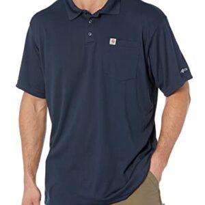 Carhartt mens (Big & Tall) Force Relaxed Fit Lightweight Short Sleeve Pocket Polo, Navy, Large Tall US