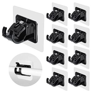 lightarea curtain rod brackets no drilling, 8 pcs self adhesive curtain rod holder hooks, hangers for bathroom kitchen home bathroom & hotel use