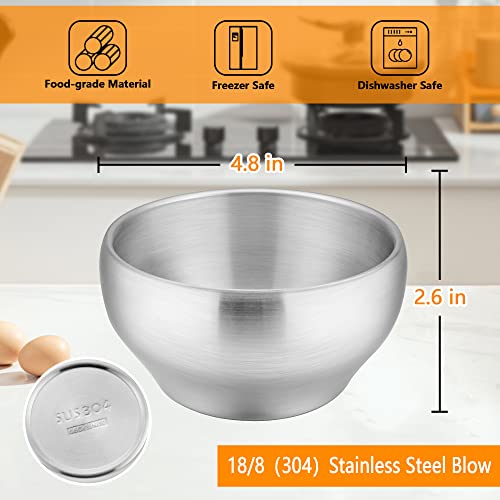 LIANYU Stainless Steel Bowl for Kids, 12oz Kids Toddler Bowls Set of 6, Small Metal Bowls for Child Feeding Dinner Lunch, Soup, Snack, Dishwasher Safe, Matte Finished