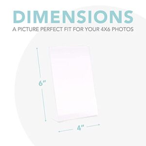 Photo Booth Frames - 4x6 Inch Clear Acrylic Plastic Display, Slanted Back Vertical Standing Picture or Display Sign Holder with Inserts - 6 pack