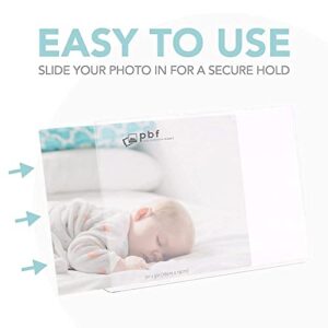 Photo Booth Frames - 7x5 Inch Clear Acrylic Display, Slanted Back 7x5 Horizontal Picture or Display Plastic Sign Holder with Inserts - 6 pack