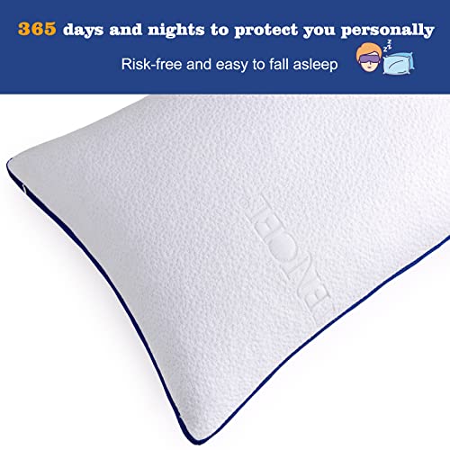 OYT Cooling Bed Pillows for Sleeping 2 Pack Queen Size Shredded Memory Foam Pillows for Sleeping Set of 2 with Adjustable Loft Bed Gel Pillows for Back and Side Sleeper