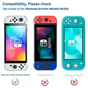 NEW'C [3 Pack] Designed for Nintendo Switch (model OLED) Screen Protector Tempered Glass, Case Friendly Ultra Resistant