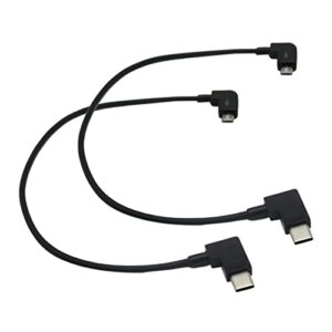 2x cable for dji mavic pro air drone remote controller rc to type-c usb phone(black)