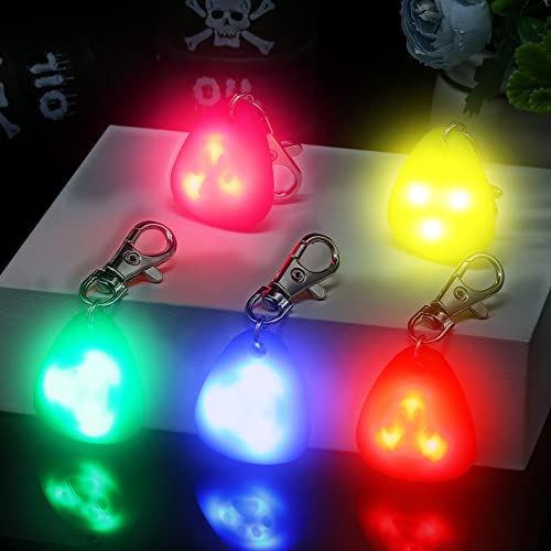 5 Pcs Clip on Dog Collar Silicone LED Dog Collar Dog Tag Light Dog Collar Light Waterproof Safety Night Walking Lights for Camping Dog Cat, Battery Included, 5 Colors (Paw)