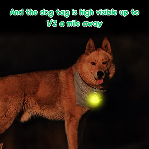 5 Pcs Clip on Dog Collar Silicone LED Dog Collar Dog Tag Light Dog Collar Light Waterproof Safety Night Walking Lights for Camping Dog Cat, Battery Included, 5 Colors (Paw)