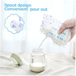 Breastmilk Storage Bags, Breastmilk Cooler Bag, 8 OZ, 100 Count, Spout & Thickened Design, Double Zipper Seal, Fits All adapters, Easy Write-on Label, BPA and BPS-Free