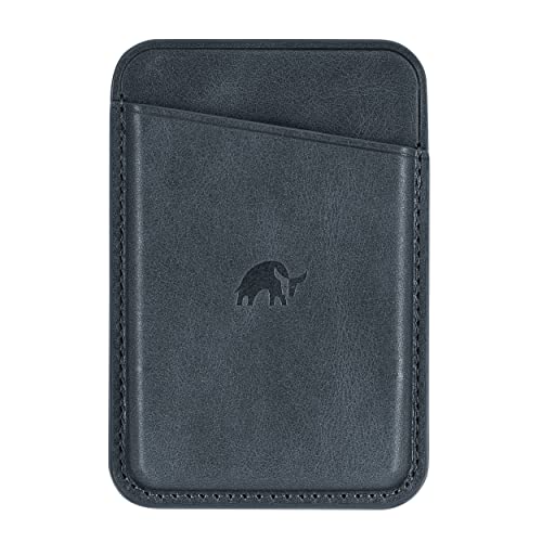 Bullstrap Premium Leather MagSafe Wallet Compatible with All MagSafe iPhone Cases, Ocean Blue