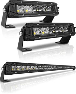 rigidhore led light bar kits 2pcs 6inch & 42inch single row flood & spot beam combo 6,000k color temperature off road light driving light for suv atv truck roof bumper pickup