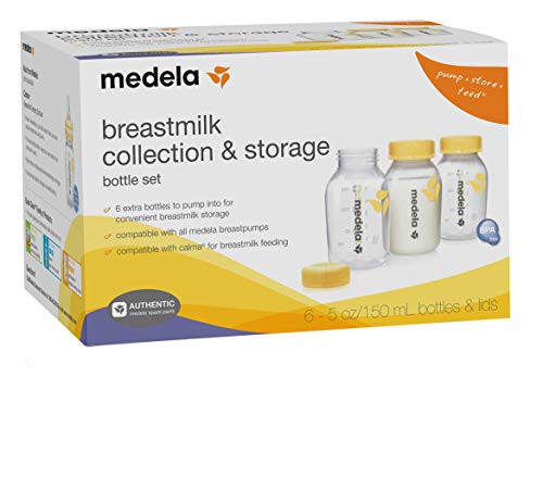 Medela Breast Milk Collection and Storage Bottles, 6 Pack, 5 Ounce Breastmilk Container, Compatible with Medela Breast Pumps and Made Without BPA (Pack of 3)