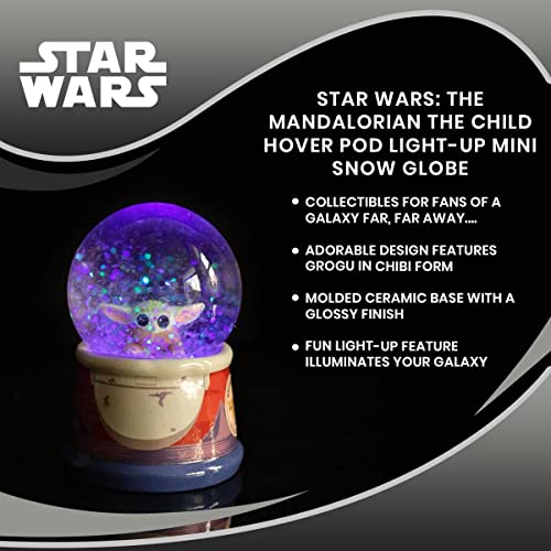 Silver Buffalo Star Wars The Mandalorian The Child Egg Pod Light Up Snow Globe, 55 mm