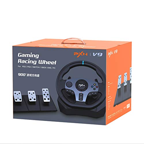 PXN V9 Gaming Steering Wheels, 270/900° Driving Sim Racing Wheel, with Racing Shifters Paddle, 3-pedal Pedals and Gear lever Bundle for Xbox Series X|S, PS3, PS4, PC, Xbox One, NS(Used - Like New)