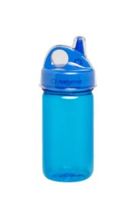 nalgene kids sustain grip-n-gulp water bottles made with material derived from 50% plastic waste, leak proof sippy cup, durable, bpa and bps free, dishwasher safe, reusable, 12 ounces, blue