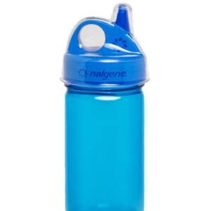 Nalgene Kids Sustain Grip-N-Gulp Water Bottles Made with Material Derived from 50% Plastic Waste, Leak Proof Sippy Cup, Durable, BPA and BPS Free, Dishwasher Safe, Reusable, 12 Ounces, Blue