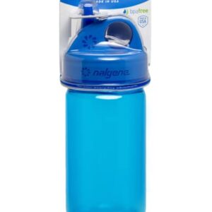 Nalgene Kids Sustain Grip-N-Gulp Water Bottles Made with Material Derived from 50% Plastic Waste, Leak Proof Sippy Cup, Durable, BPA and BPS Free, Dishwasher Safe, Reusable, 12 Ounces, Blue