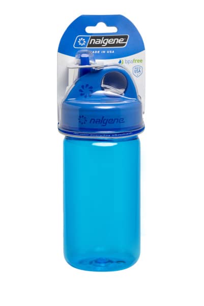 Nalgene Kids Sustain Grip-N-Gulp Water Bottles Made with Material Derived from 50% Plastic Waste, Leak Proof Sippy Cup, Durable, BPA and BPS Free, Dishwasher Safe, Reusable, 12 Ounces, Blue