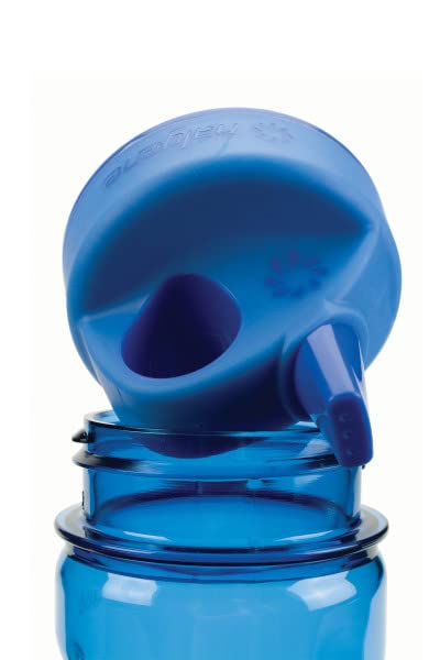 Nalgene Kids Sustain Grip-N-Gulp Water Bottles Made with Material Derived from 50% Plastic Waste, Leak Proof Sippy Cup, Durable, BPA and BPS Free, Dishwasher Safe, Reusable, 12 Ounces, Blue