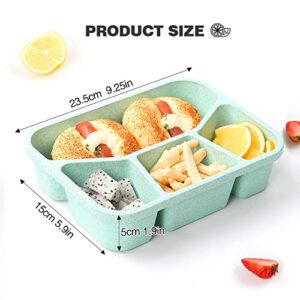 4 Pack Bento Lunch Box, 4 Compartment Meal Prep Containers, Lunch Box for Kids, Durable BPA Free Plastic Reusable Food Storage Containers - Stackable, Suitable for Schools, Companies,Work and Travel