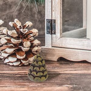 Garneck Home Decor 20Pcs Christmas Mini Pine Cones Ornaments Resin Miniatures Pine Cones Figurine DIY Snow Globe Fillers for Christmas Decorations Fall Decor