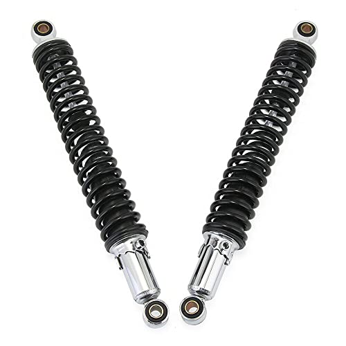 Hegeiis 400mm 15.75 inch 7mm Spring Universal Motorcycle Air Shock Absorber Rear Suspension ATV Quad Scooter Dirt Bike For 50cc 75cc 90cc 125cc 150cc 250cc 300cc (Black)