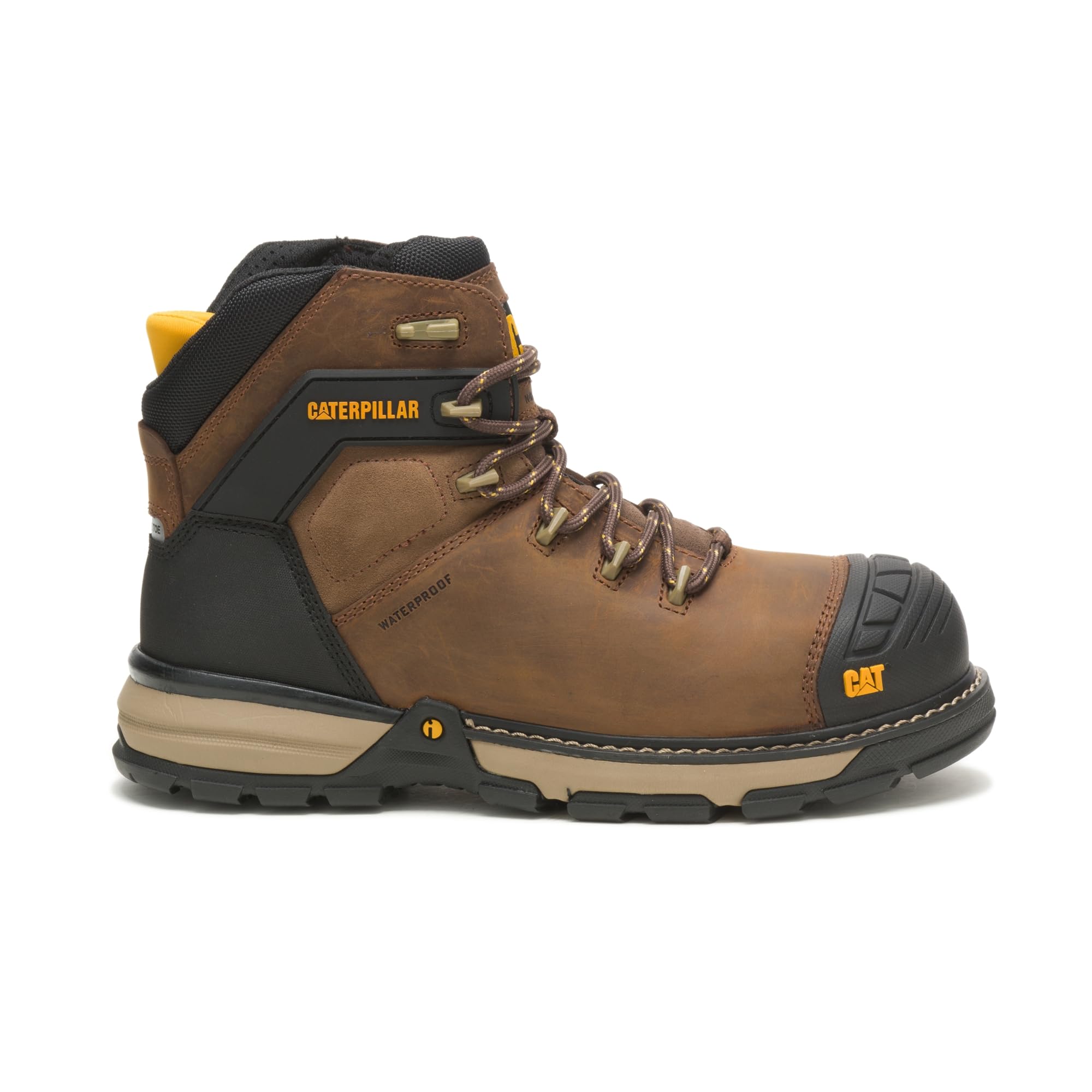 Caterpillar Excavator Superlite Waterproof Thinsulate Carbon Composite Toe Work Boot Men Dark Brown