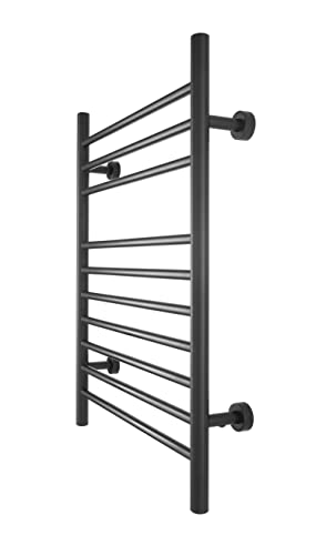 WarmlyYours TW-F10KS-HP Infinity Towel Warmer, Black, Dual Connection, 10 Bars