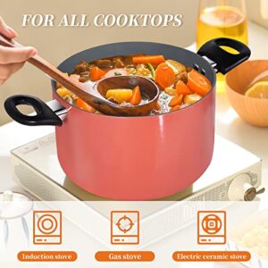 Flamingpan 8-Piece Nonstick Pots and Pans Sets,Kitchen Cookware with Ceramic Coating,Dishwasher Safe,Frying Pan Set with Lid, Induction pans set,Pot and Pan Set with Clearance,Suitable for Any Cooktop