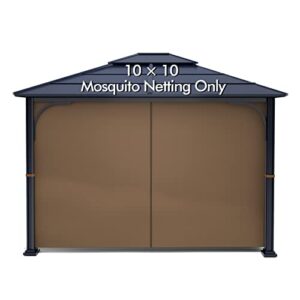 gazebo universal replacement privacy curtain - wonwon privacy panel canopy side wall with zipper for 10' x 10' outdoor gazebo (brown)