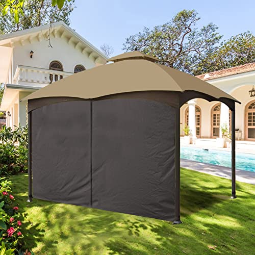 Gazebo Universal Replacement Privacy Curtain - Wonwon Privacy Panel Canopy Side Wall with Zipper for 10' x 10' Outdoor Gazebo (Brown)