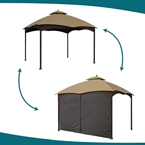 Gazebo Universal Replacement Privacy Curtain - Wonwon Privacy Panel Canopy Side Wall with Zipper for 10' x 10' Outdoor Gazebo (Brown)