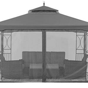 ABCCANOPY Patio Outdoor Gazebo 10X10 - Gazebo Canopy with Netting and Corner Frame Screen Wall for Backyard,Garden Gazebo Lawn (Dark Grey)