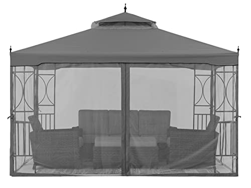 ABCCANOPY Patio Outdoor Gazebo 10X10 - Gazebo Canopy with Netting and Corner Frame Screen Wall for Backyard,Garden Gazebo Lawn (Dark Grey)