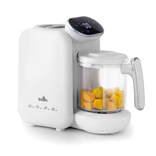 Baby Food Maker | Baby Food Processor Blender Mill Grinder Steamer | Purée Blender Maker for Babies | Ergonomic Touch Screen Control | Bottle Warmer Function| Free Baby Food Recipe Book