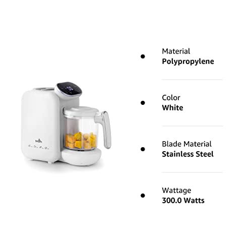 Baby Food Maker | Baby Food Processor Blender Mill Grinder Steamer | Purée Blender Maker for Babies | Ergonomic Touch Screen Control | Bottle Warmer Function| Free Baby Food Recipe Book