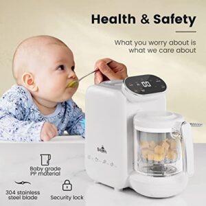 Baby Food Maker | Baby Food Processor Blender Mill Grinder Steamer | Purée Blender Maker for Babies | Ergonomic Touch Screen Control | Bottle Warmer Function| Free Baby Food Recipe Book