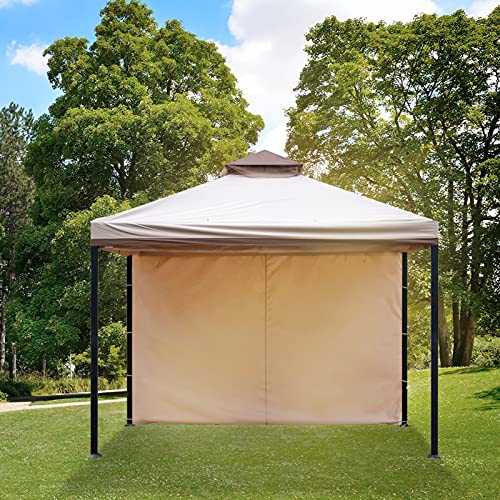 MIHU Gazebo Replacement Curtains for 10x10 or 10x12 Outdoor Gazebo, One Sidewall Privacy Panel with Zipper, Khaki