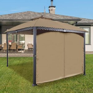 MIHU Gazebo Replacement Curtains for 10x10 or 10x12 Outdoor Gazebo, One Sidewall Privacy Panel with Zipper, Khaki