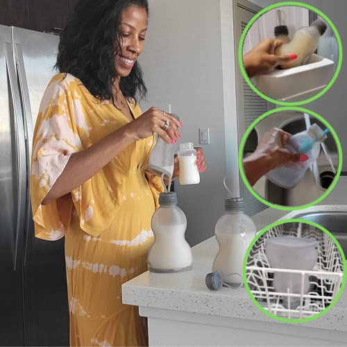 The Milk Mission Silicone Milk Storage Bag(10pk)- Reusable Breast Milk Freezer Bags for Breastfeeding,Breast Milk Saver,Storing Pouches,Breast Pump Accessories,Self Standing,Leak Proof,BPA Free