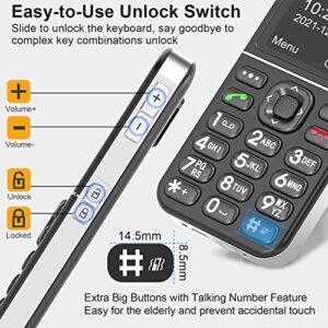 Easyfone T100 4G Unlocked Feature Cell Phone for Seniors | Easy-to-use | Clear Sound | Big Buttons | 2.0'' HD Display | SOS w/GPS | SIM Card & Flexible Data Plans | 1500Mah Battery and Charging Dock