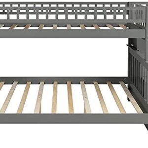 STP-Y Bunk Beds Twin Over Twin Wood Bunk Bed Frame for Boys Girls Teens, Can be Divided into 2 Beds, Gray (Color : Grey, Size : Twin Over Full)