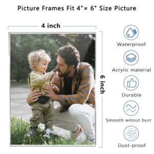 DZZ 4x6 Picture Frame,Clear Acrylic Picture Frames Display 4x6 Picture,Wall Mounting Clear Picture Photo Frames for Home,School,office,-Vertical,Set of 6