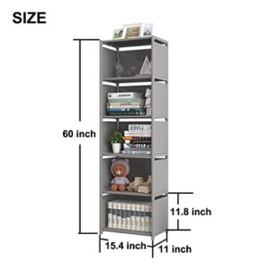RIIPOO Storage Cube Shelves, 5-Cube Organizer Shelf for Bedroom Closet, 6-Layer Small Bookshelf, Bookcase Unit for Small Spaces