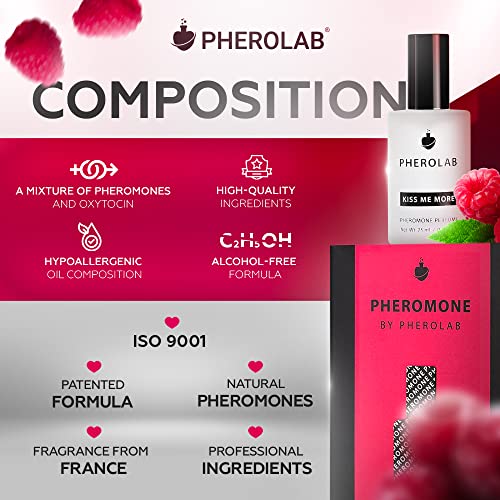 PHEROLAB KissMeMore Pheromones Cologne for Women [Oxytocin] Premium Pheromone Infused Oil Cologne - Womens Spray Perfume to Attract Men