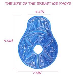 The Breastfeeding Essentials for Nursing Mothers,Soothing Breast Gel Pads,Hot or Cold Gel Packs for Breastfeeding & Pumping, 2 Breast Ice Packs for Breast Augmentation Post Surgery Pain Relief