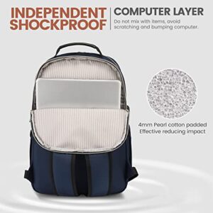 LOVEVOOK Laptop Backpack for Women 17.3 inch,Cute Womens Travel Backpack Purse,Professional Laptop Computer Bag,Waterproof Work Business College Teacher Bags Carry on Backpack with USB Port,Navy Blue