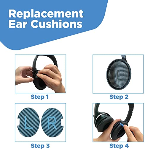 Premium Replacement Ear Pads for Bose QuietComfort QC35, Quiet Comfort QC 35 II Ear Cusion - Bose Headphones Replacement Parts - Gray/Black