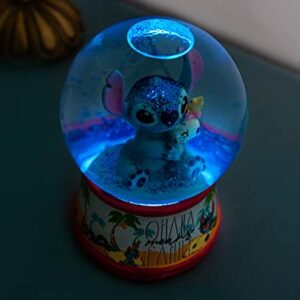 Disney Lilo & Stitch Ohana Light-Up Snow Globe with Swirling Glitter Display Decoration | Home Decor for Kids Room Essentials | Precious Keepsake, Cute Novelty Gifts and Collectibles | 6 Inches Tall