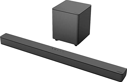 VIZO V-Series 2.1 Home Theater Sound Bar with DTS:X, Wireless Subwoofer, Bluetooth, Voice Assistant Compatible, Includes Remote Control - V21-H8 (Renewed)